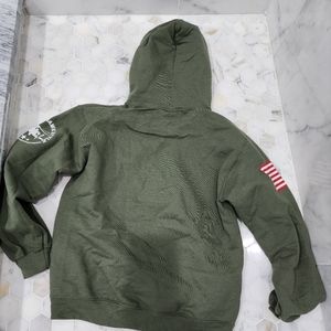 ✨️SALE✨️Army Green Hoodie/ American Flag/ Black Hawk Style/ Size XS